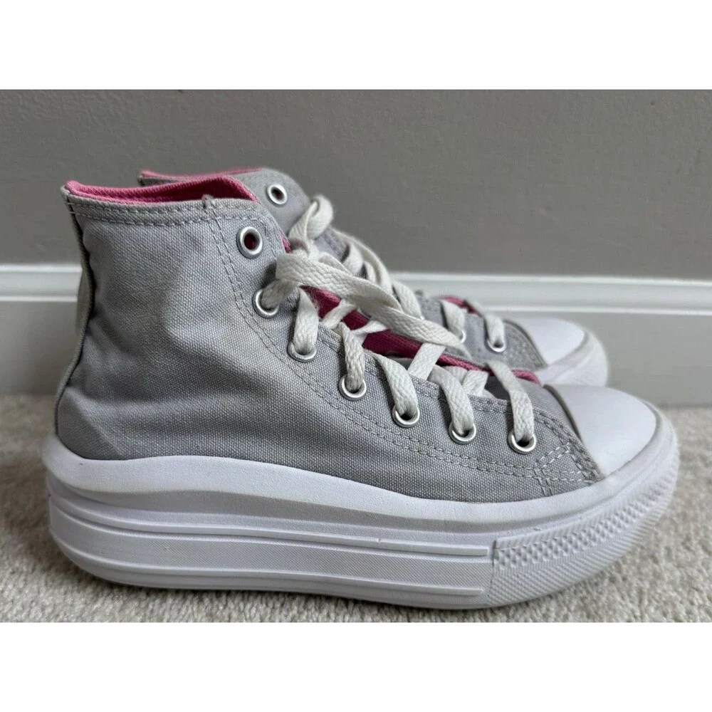 Chuck Taylor All Star Move Platform Gel Patch High-Top Gravel/Pink/White Y2 Girl